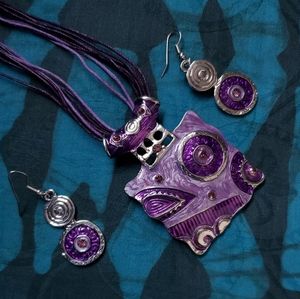 Abstract Necklace and Earring Set
